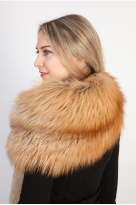 Golden fox fur scarf-collar-stole